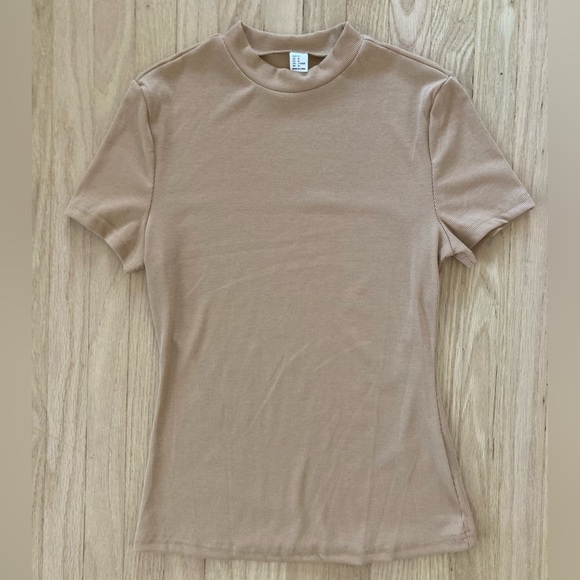 Verdusa Women's Basic Mock Neck Tee Top Camel/Khaki - Picture 1 of 2